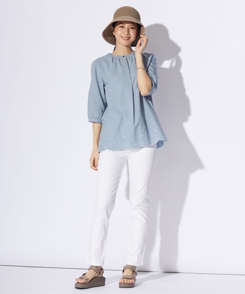 「J.PRESS」 7分袖ブラウス 9 ベージュ レディース_画像8
