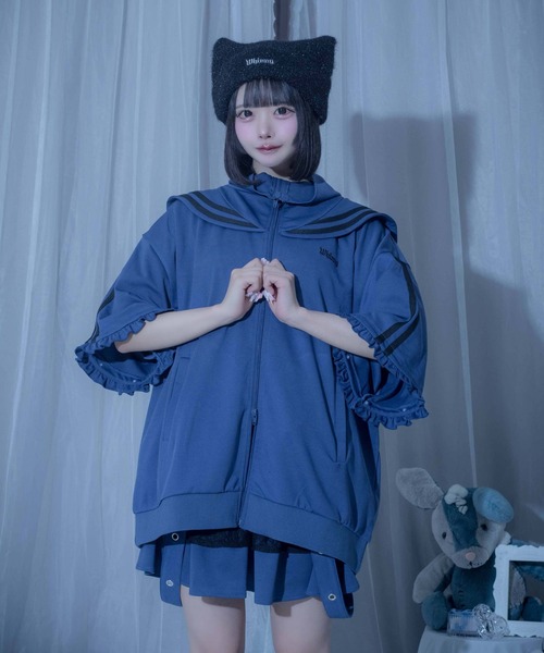 vaqutaux voyage フライトジャージセーラーカットソー ノワール Whinny ブルゾン アウター Whinny/「2026夏新作♪」未来的カリスマ