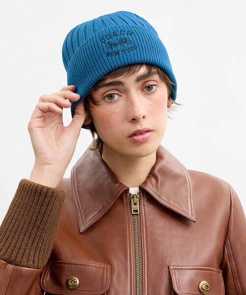 coach ニット帽　シグネチャー　帽子　コーチ　正規品 COACH（コーチ） ニット帽 ニットキャップ レディース ニット ビーニー