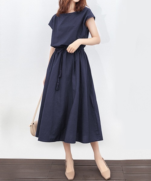【新品】アンティミテ　フレンチ袖フレアワンピース ワンピース 半袖 フレンチ袖フレアワンピース : ZOZOTOWN Yahoo!店