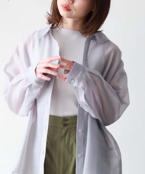 美品♡アドーア近年モデル22SSシアーレイヤードブラウス2wayリネン混シャツg 美品♡アドーア近年モデル22SSシアーレイヤードブラウス2way