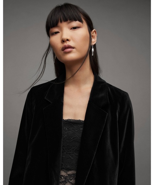 ALLSAINTS ジャケット テーラードジャケット ALEIDA VELVET OPEN