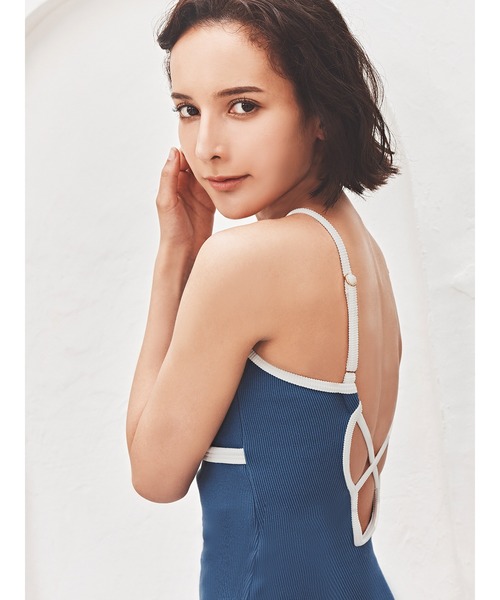 Re；by Reinest 水着 Bi color rib swim wear / バイカラー リブ