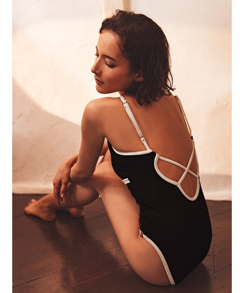 Re；by Reinest 水着 Bi color rib swim wear / バイカラー リブ