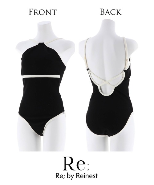 Re；by Reinest 水着 Bi color rib swim wear / バイカラー リブ
