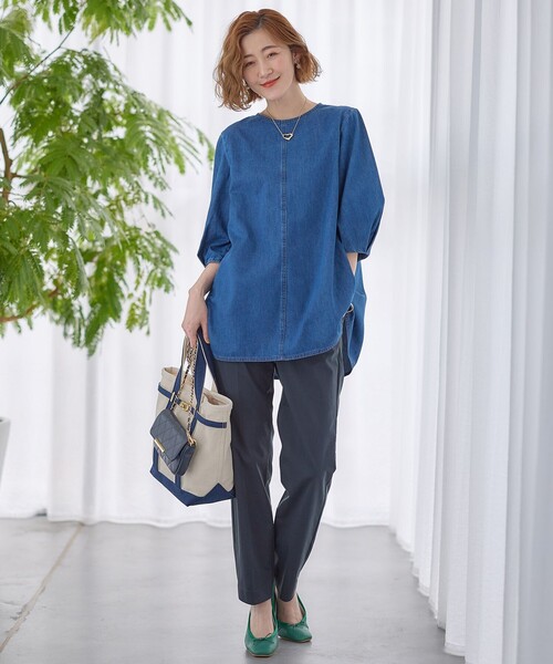 ブラウス シャツ 「Oggi4月号掲載/洗える」23区DENIM ライトダンガリー ブラウス レディース Oggi4月号掲載/洗える】23区DENIM ライトダンガリー ブラウス