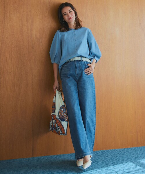 ブラウス シャツ 「Oggi4月号掲載/洗える」23区DENIM ライトダンガリー ブラウス レディース 23区 ブラウス シャツ 「Oggi4月号掲載/洗える」23区DENIM