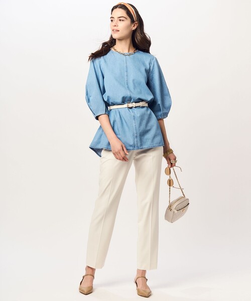 ブラウス シャツ 「Oggi4月号掲載/洗える」23区DENIM ライトダンガリー ブラウス レディース 23区 ブラウス シャツ 「Oggi4月号掲載/洗える」23区DENIM