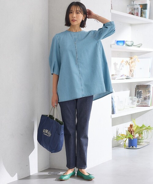 ブラウス シャツ 「Oggi4月号掲載/洗える」23区DENIM ライトダンガリー ブラウス レディース Oggi4月号掲載/洗える】23区DENIM ライトダンガリー ブラウス