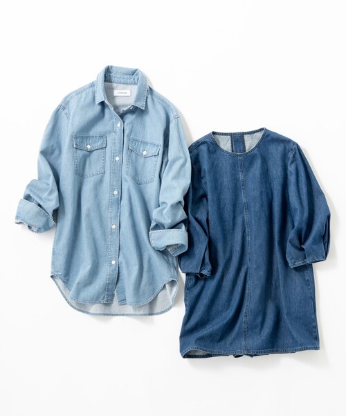 ブラウス シャツ 「Oggi4月号掲載/洗える」23区DENIM ライトダンガリー ブラウス レディース 23区 ブラウス シャツ 「Oggi4月号掲載/洗える」23区DENIM