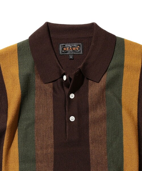 BEAMS+ ポロシャツ ストライプ ニット メンズ : ZOZOTOWN Yahoo