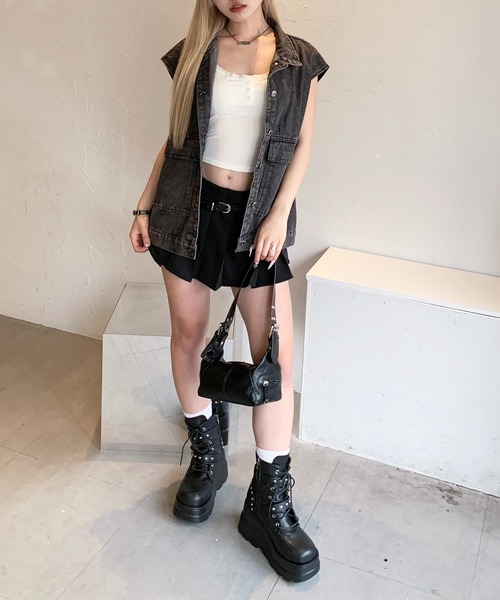  girl ブラックジーンズジャケット ベスト取外し可 S/P 美品 楽天市場】デニムベスト レディース 春秋冬 ロング丈 前ボタン