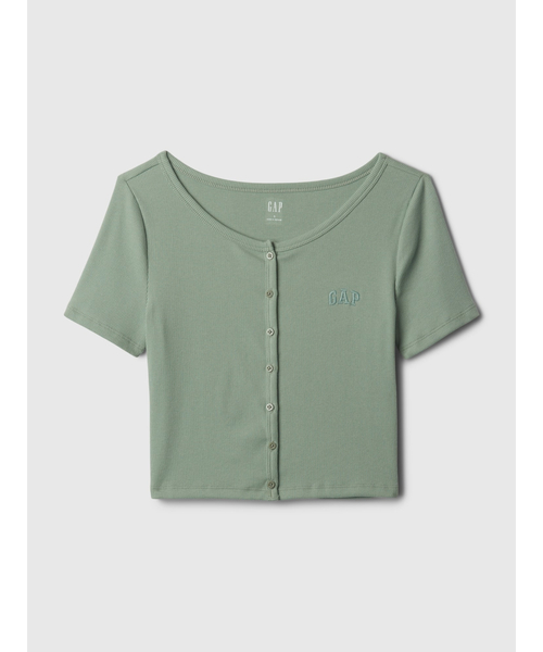 GAP tシャツ リブクロップTシャツ（カーディガン） レディース