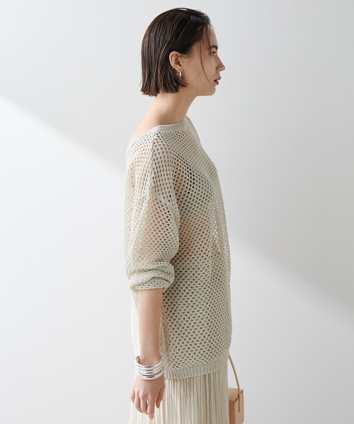 Whim Gazette ニット 2WAYアイレットメッシュニット レディース