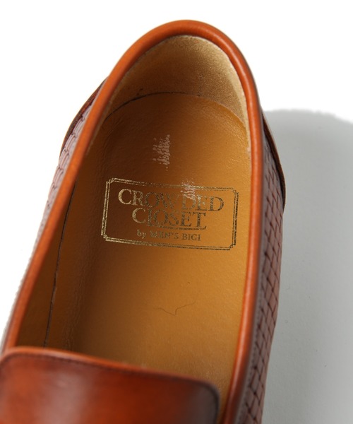 値下げ　レザー毛皮コンビ ローファー CROWDED CLOSET ローファー レザーコンビローファー メンズ