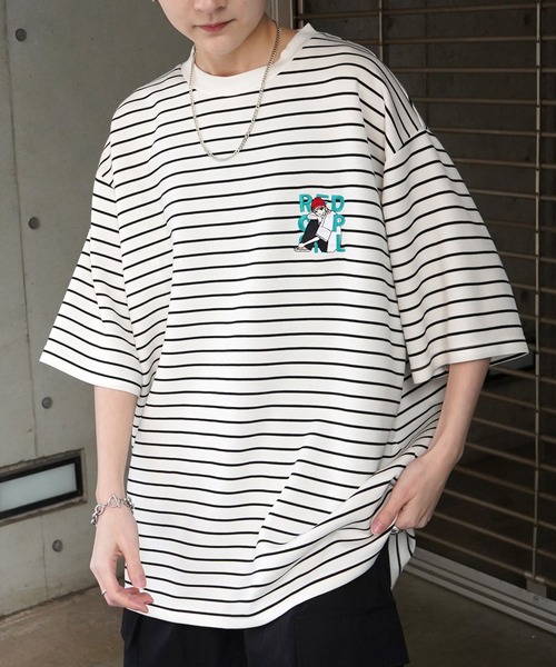 新品　タックルインジャパン フルジップシャツ　パターン　ブラックレッド Mサイズ RED CAP GIRL tシャツ 「RED GIRL」25SS ビッグシルエット ワン