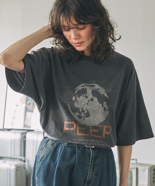 tシャツ ヴィンテージピグメントTシャツ 半袖ラグランクロップT レディース tシャツ ヴィンテージライクピグメントビック半袖Tシャツ