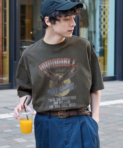 tシャツ ヴィンテージライクピグメントビック半袖Tシャツ