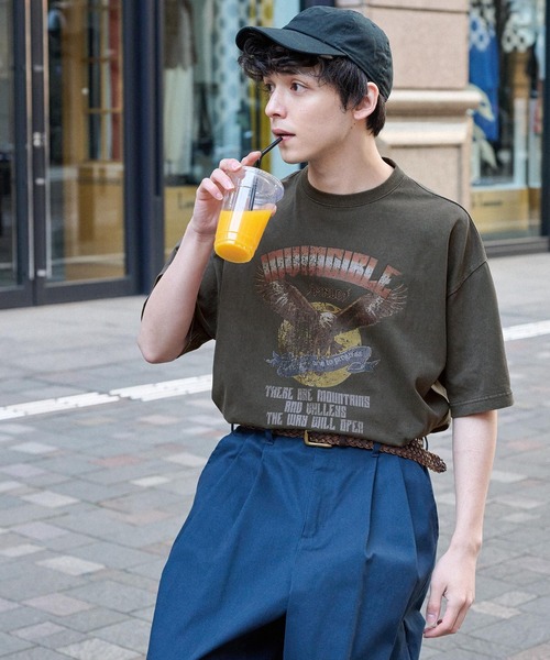 tシャツ ヴィンテージライクピグメントビック半袖Tシャツ