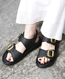 【SHIPS any別注】eblouna: バックルベルト サンダル　＊完売品＊ EBLOUNA サンダル 夏 「SHIPS any別注」eblouna: バックルベルト
