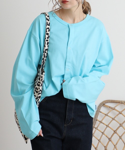 カーディガン MONT KEMMEL YARN DYED 30/2 PLATING JERSRY CREW CARDIGAN SOLID レディース