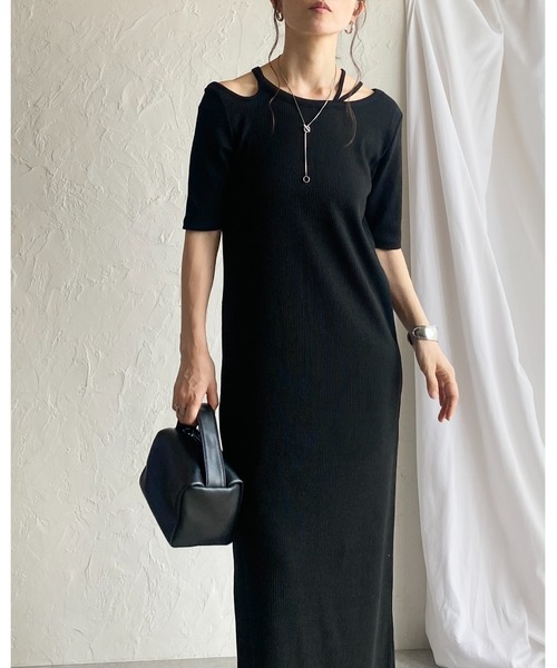 【BOTTEGA VENETA】オフショルダー ワンピース ＊関税送料込み ANS0124W0026_zo_a001.jpg