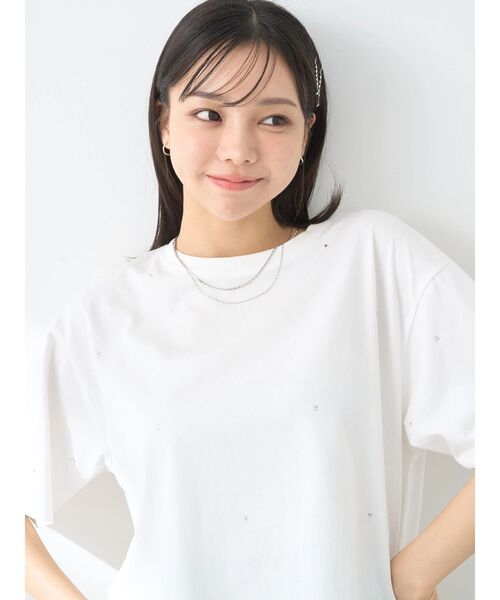 earth music&ecology tシャツ キラキララインストーンプル
