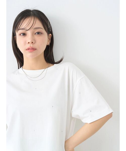 グランジ　Tシャツ　羽　ラメストーン　ワイドネック　英文字　ダークコア グランジ Tシャツ 羽 ラメストーン ワイドネック 英文字