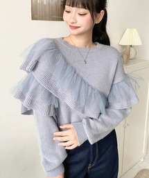 Sustainableフリルニットプルオーバー(ニット)｜トップス