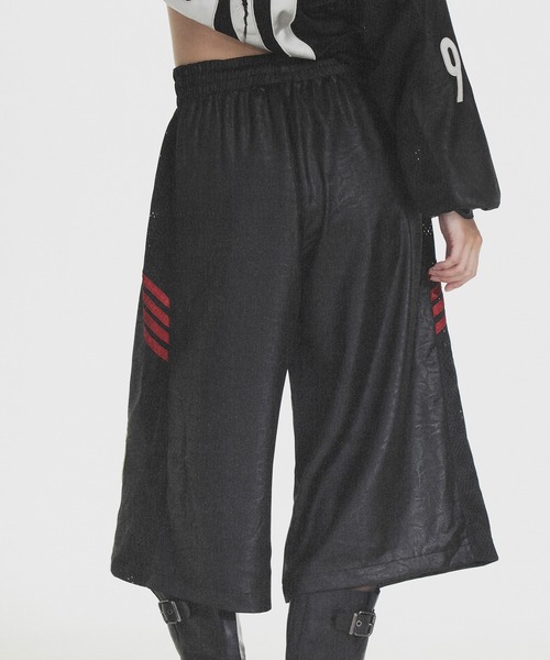 プリーツプリーズ　ヘムレースレギンスパンツ　ブラック　3 フリンジ PLEATS PLEASE ISSEY MIYAKE（プリーツプリーズイッセイミヤケ