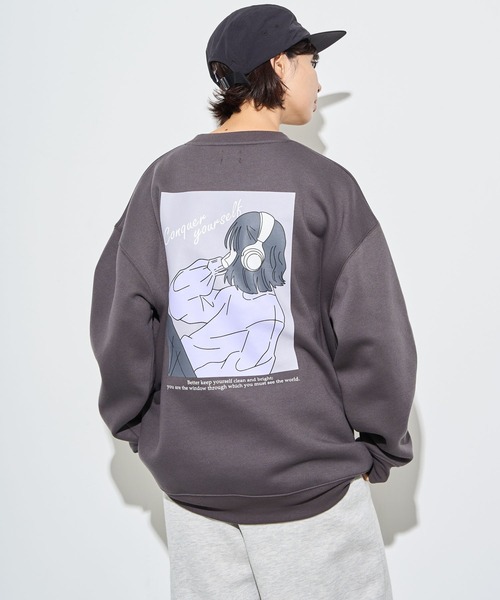 WEGO トレーナー スウェット WEGO/ガールイラストグラフィック