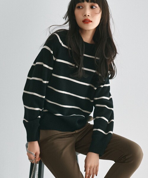 ニット セーター 「洗える」カシミヤブレンド オフネックニット レディース UNFILO ニット セーター 「洗える」カシミヤブレンド オフネック