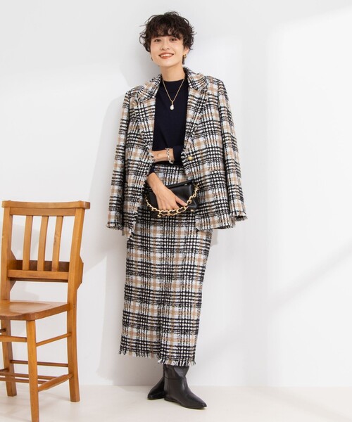 NOLLEY'S Sophi スカート 「セットアップ対応」ツイードチェック