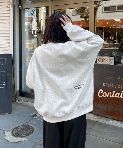 トレーナー スウェット ランダム刺繍ロゴスウェット レディース