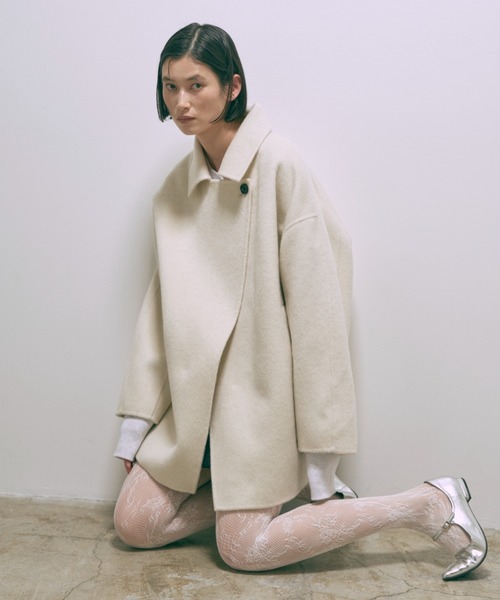 EN NEUME コート アウター Wool Shaggy Midi Coat レディース