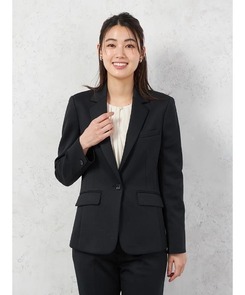 スーツ 「i-suit -アイスーツ-」エアリーニット ジャケット 1つボタン ウォッシャブル ストレッチ 無地 秋冬「レディース」 レディース