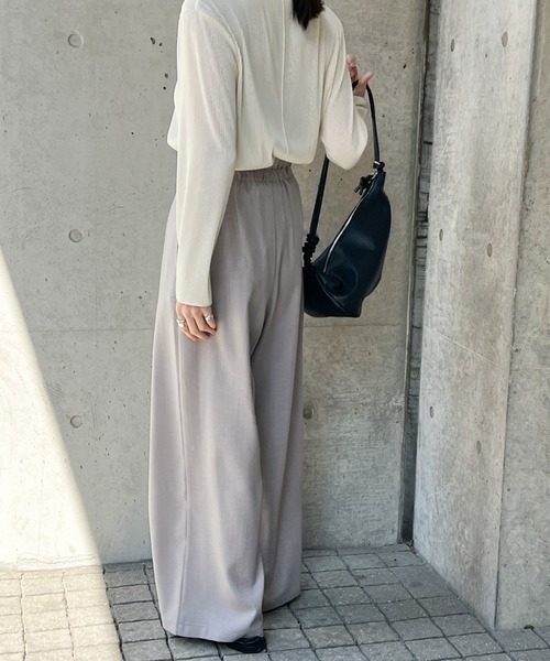 select MOCA（セレクトモカ） スラックス パンツ サイドベルトボタン