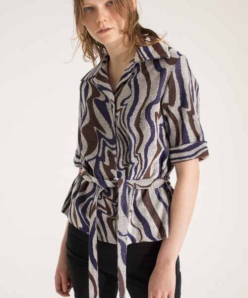 「leinwande」 半袖シャツ ONE SIZE ネイビー レディース