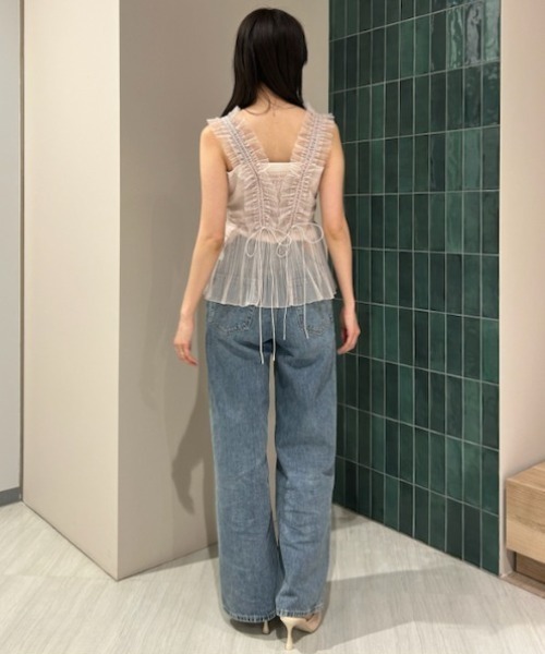 snidel スナイデル チュール レース トップス ミントグリーン