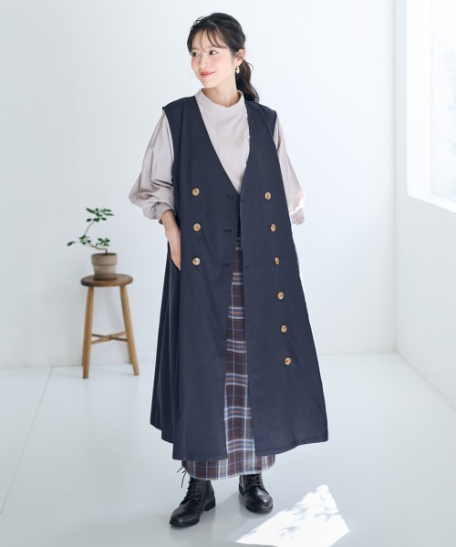 ベスト ジレ 「大きいサイズ」Aラインジレ「Otona Purete」 レディース