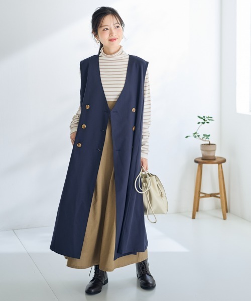 SMILELAND ベスト ジレ 「大きいサイズ」Aラインジレ「Otona Purete