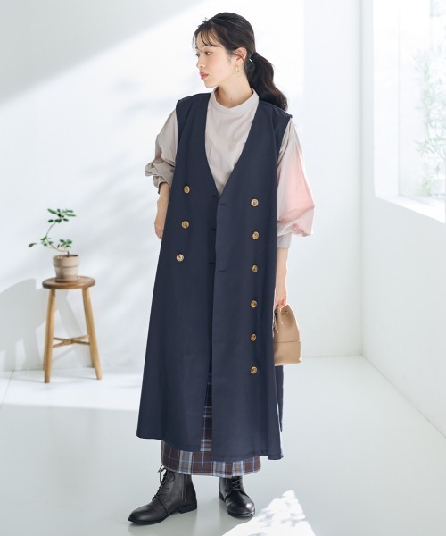 SMILELAND ベスト ジレ 「大きいサイズ」Aラインジレ「Otona Purete