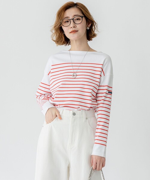 今期【洗える】Armor-lux スムース パネルボーダー カットソー 23区 tシャツ 「洗える」Armor-lux スムース パネルボーダー