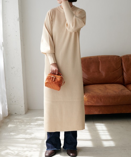 「DISCOAT」 ニットワンピース FREE ベージュ レディース_画像5