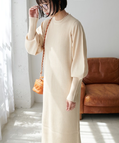 「DISCOAT」 ニットワンピース FREE ベージュ レディース_画像10