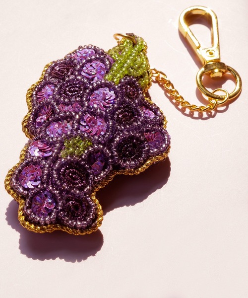 emesuelee キーホルダー ザリ刺繍 ぶどう : ZOZOTOWN Yahoo!店 - 通販
