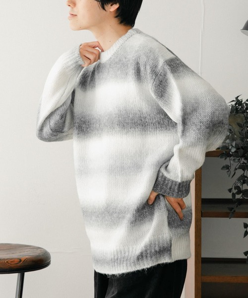 「ITEMS URBANRESEARCH」 長袖ニット MEDIUM ブラック メンズ_画像3