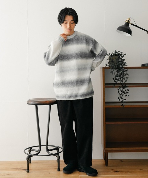 「ITEMS URBANRESEARCH」 長袖ニット MEDIUM ブラック メンズ_画像7