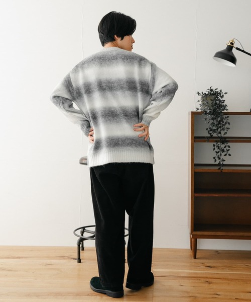 「ITEMS URBANRESEARCH」 長袖ニット MEDIUM ブラック メンズ_画像8