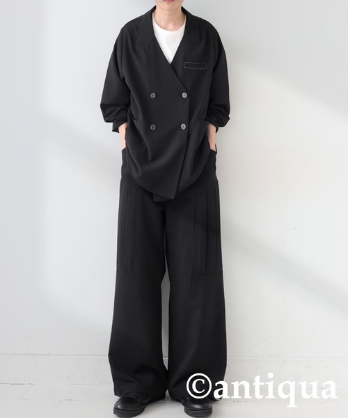 antiqua（アンティカ） パンツ サイドプリーツパンツ レディース